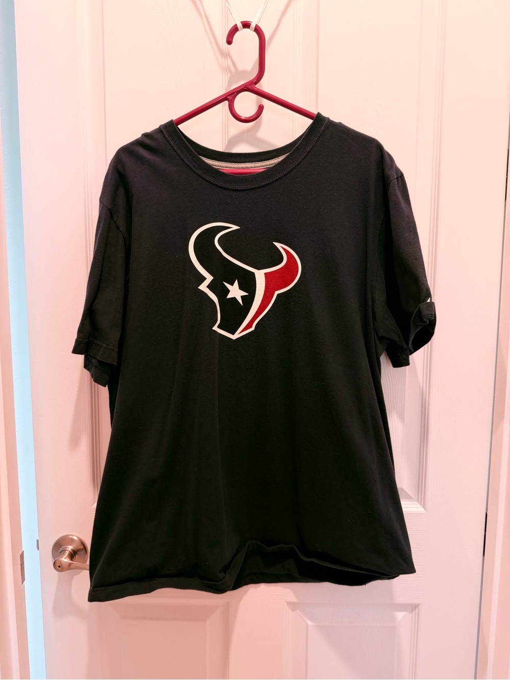 Nike Blue Tee with White Nike Logo and Red Accent